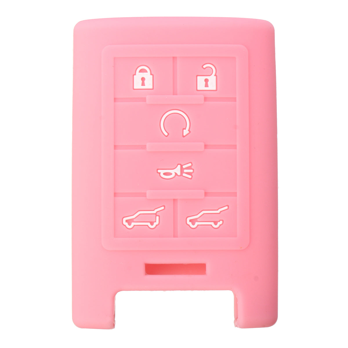 Light Pink 6 Buttons Silicone Remote Key Case Shell Cover Holder For Cadillac CTS Escalade