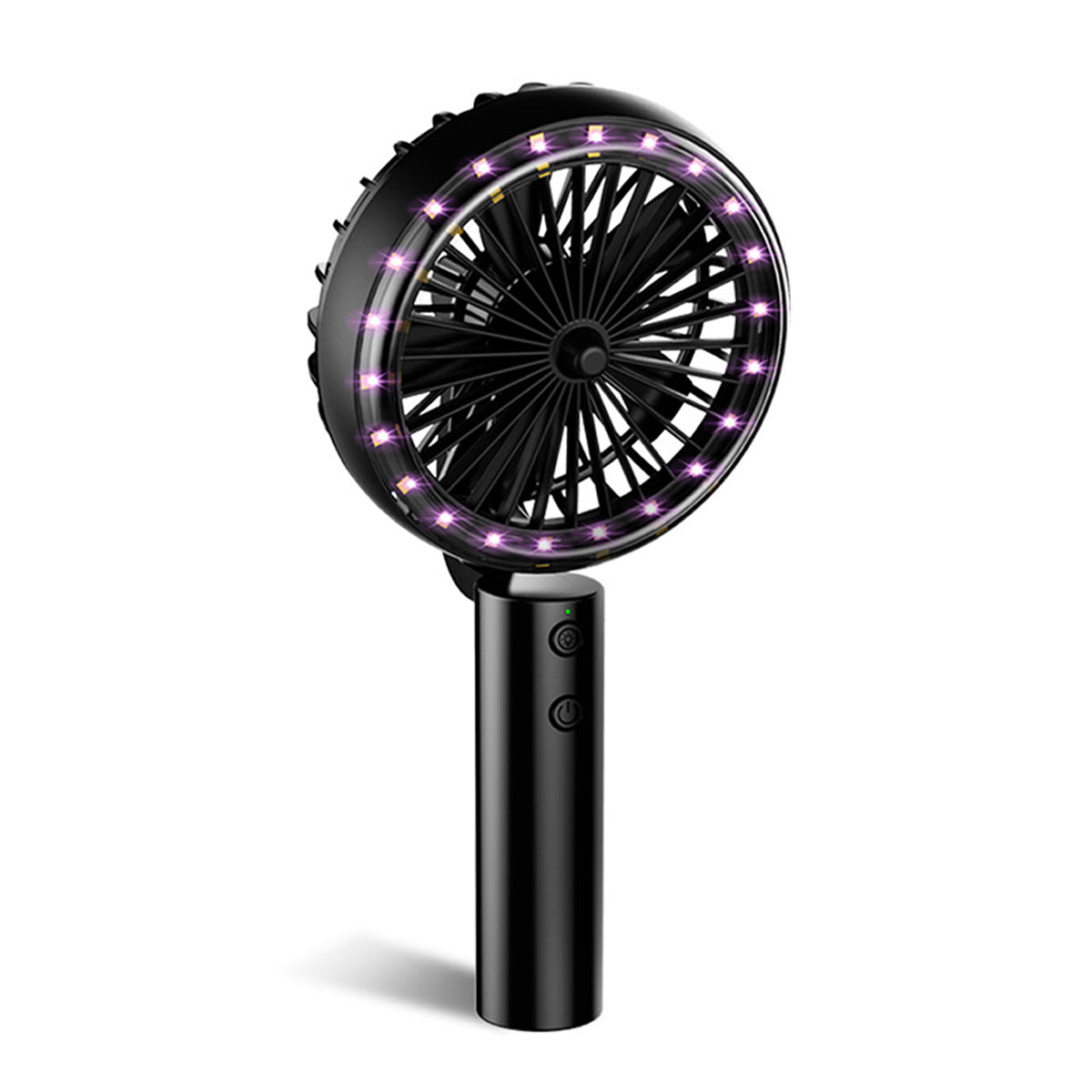 Black Multifunction Handheld Fan UV Sterilizer Disinfection Lamp With 18LED Ultraviolet Light 3 Gear Adjustable Natural Wind USB Chargeable