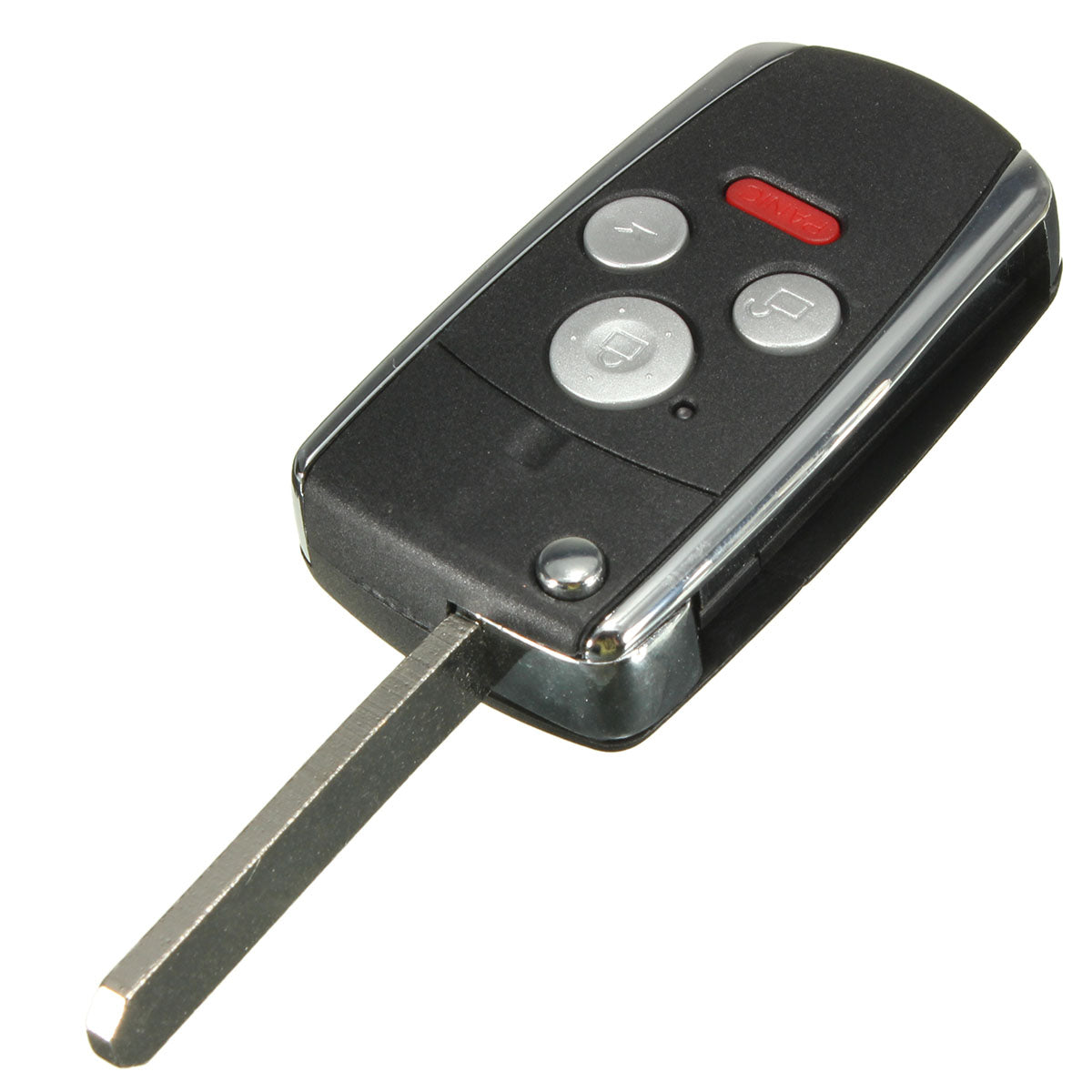 Dark Slate Gray Uncut Flip Folding Remote Key Keyless Shell Case For Honda Accord 3 Button+Panic