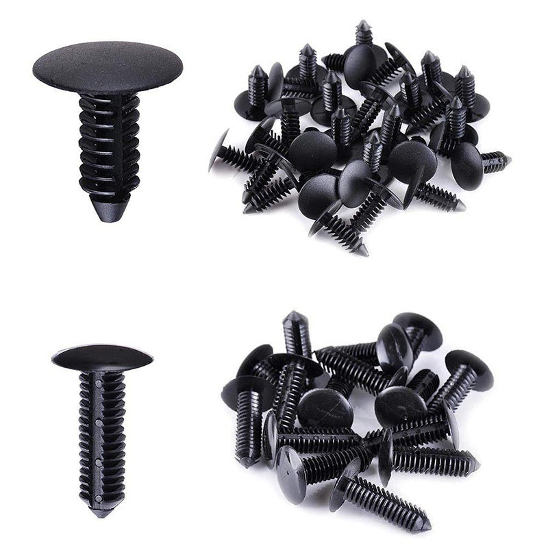 Black Car Push Retainer Pin Rivet Trim Clip Set with Panel Moulding Screwdriver Assortments