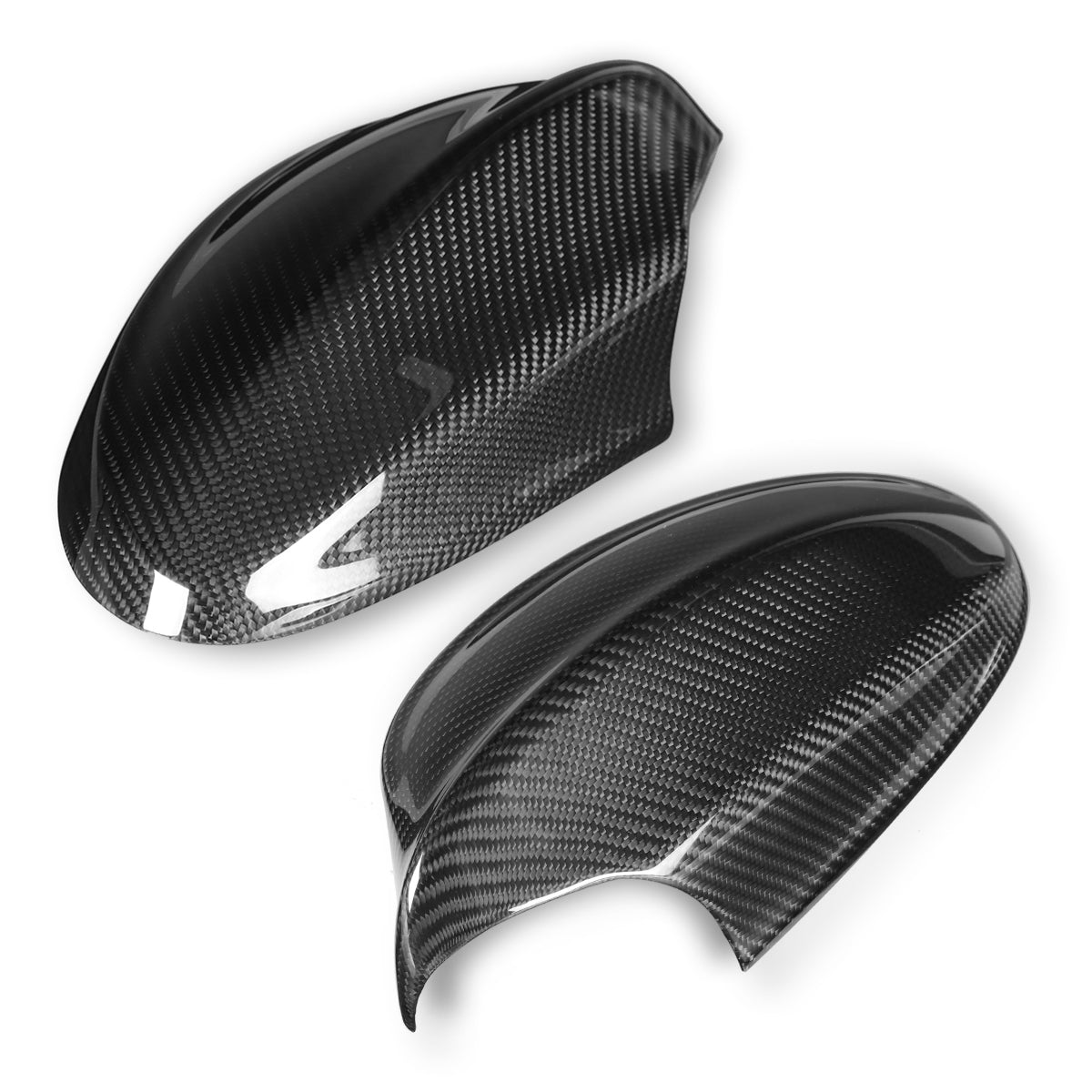 1 Pair Carbon Fiber Rearview Side Car Mirror Cover Caps For BMW Pre-facelift E90 2005-2008 - Auto GoShop