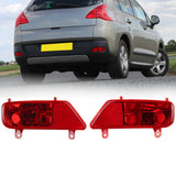 Dark Red Pair Rear Bumper Fog Light Lamp Cover Red Left Right for PEUGEOT 3008 2009-2015
