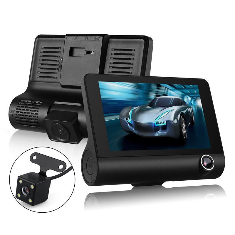 4 inch 3 Lens 1080P Night Vision Driving Recorder Inside and Outside the 3 Recorders Car DVR Camera - Auto GoShop