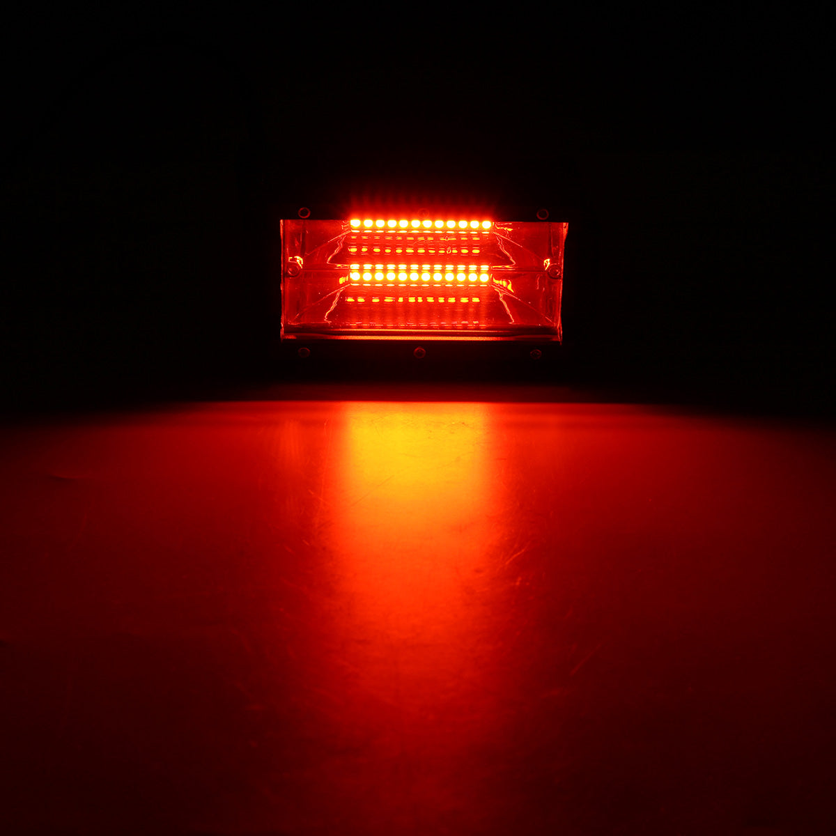 Orange Red 5Inch 48W 24 LED Work Light Bar Flood Beam Lamp for Car SUV Boat Driving Offroad ATV