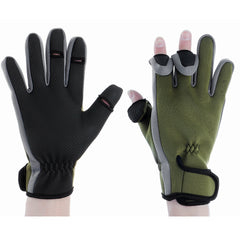 Dark Olive Green Waterproof Neoprene Camo Gloves Motorcycle Racing Folding Fingers Fishing Shooting Hunting