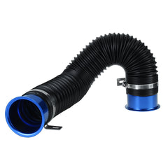 Black 3Inch Universal Cold Air Intake Feed Flexible Duct Pipe Induction Kit Filter