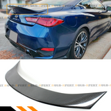 Car Real Carbon Fiber Trunk Spoiler Wing High Kick Duckbill For Infiniti Q60 Coupe 2017-19 - Auto GoShop