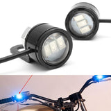Light Gray 2pcs LED Eagle Eye Lamp Strobe Flash DRL Bicycle Motorcycle Car ATV Light