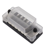 Dark Gray 75A Circuit Fuse Block With Negative Bus 6 Way Fuse Box Ground Negative for Bus Car Boat Marine Auto