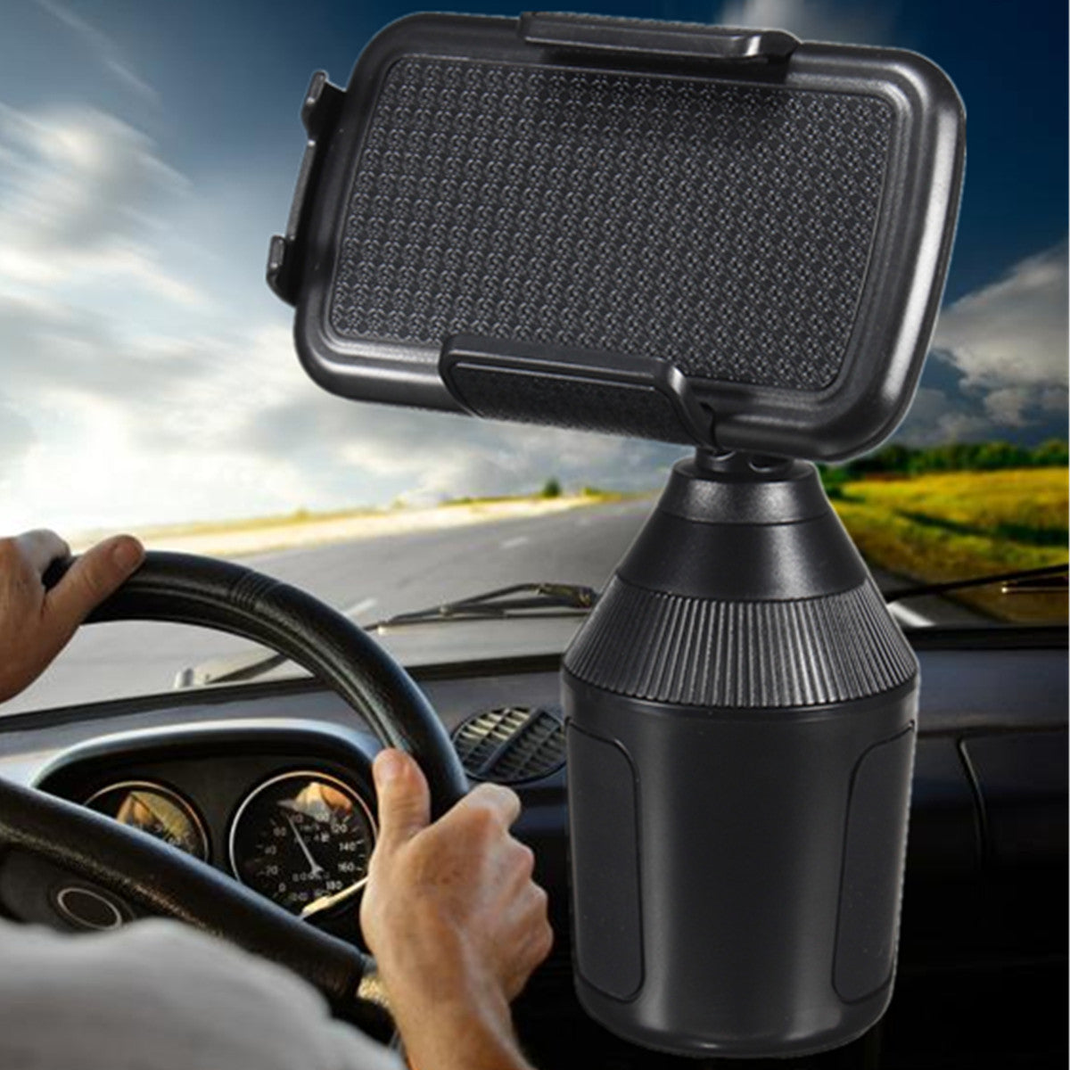 Dark Slate Gray Car Cup Mobile Phone Holder 360° Adjustable Mount Clip for iPhone Xs Xs Max XR