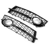 Front Fog Light Lamp Grille Grill Cover Honeycomb Hex RS Style Chrome Silver For Audi TT 8J 2006-2014 - Auto GoShop