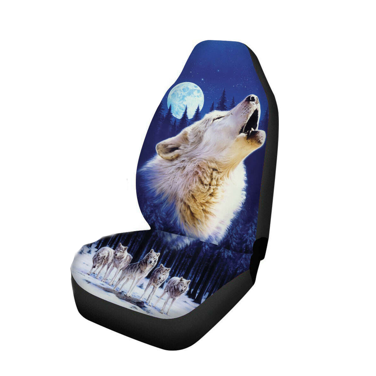 1PCS Single Seat Car Front Seat Cover Protector Universal Cushion Animal Printed - Auto GoShop