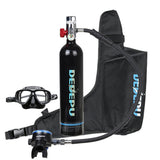 Dark Slate Gray 1L Scuba Oxygen Cylinder Air Tank Underwater Glassess Breathing Equipment Set