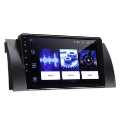 Dark Slate Blue 9 Inch Android 8.1 Car Stereo Radio Multimedia Player Quad Core 1+16GB Wifi GPS Microphone For BMW E39 X5 2004-2006