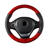 Dark Slate Gray 38cm Leather Car Steering Wheel Case Cover Braiding Wheel Sports Style Braiding