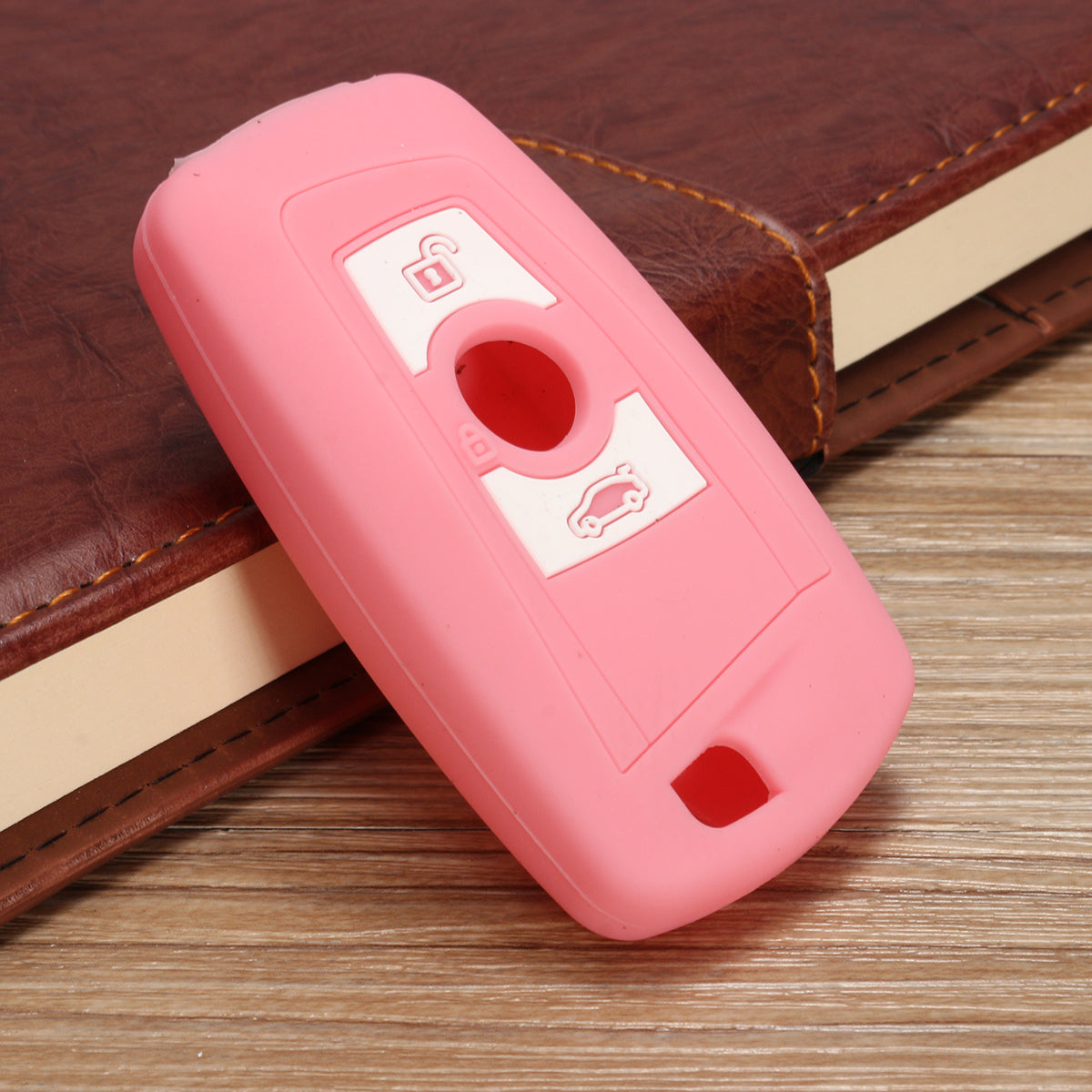 Light Pink 2 Button Silicone Fob Remote Key Case Shell For BMW 1 2 3 5 7 Series F10 F20
