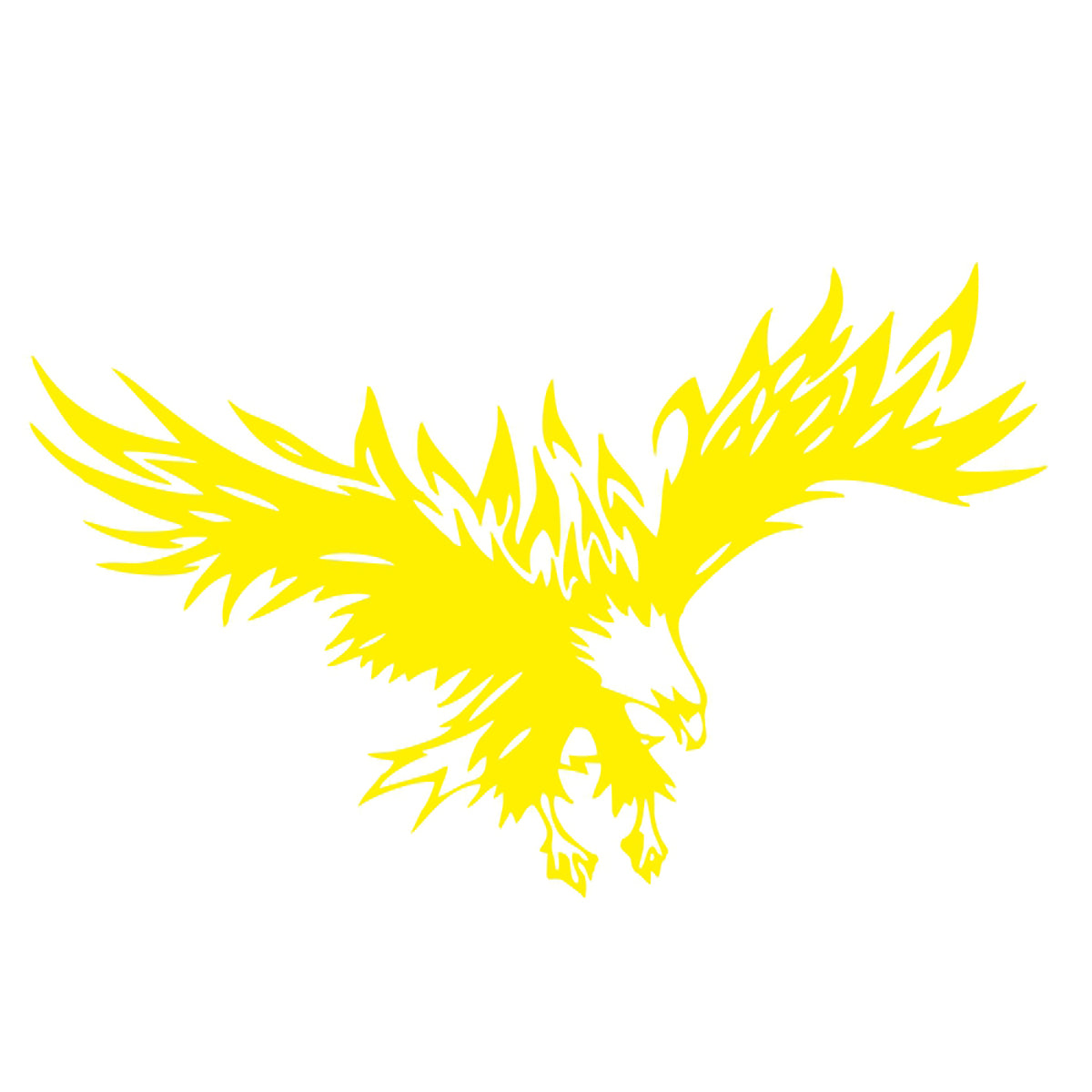 Yellow 33x50cm Universal Car Stickers Body Hood Vinyl Eagle Engine Cover Decal Decoration