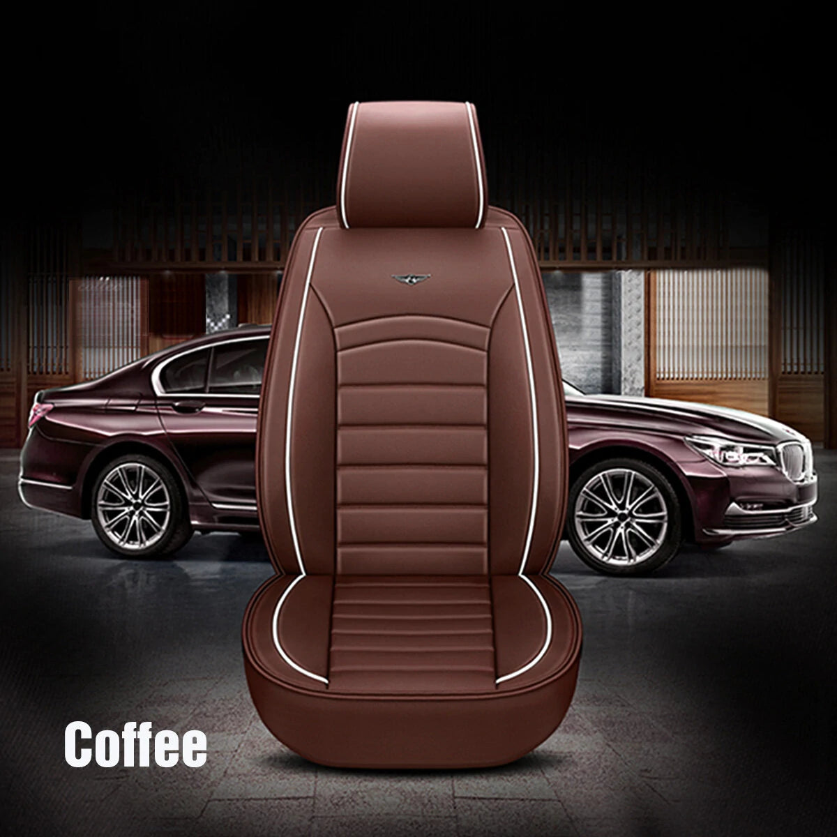 Universal Car SUV Front Seat Cover PU Leather Cushion Protector Mat Full Set - Auto GoShop