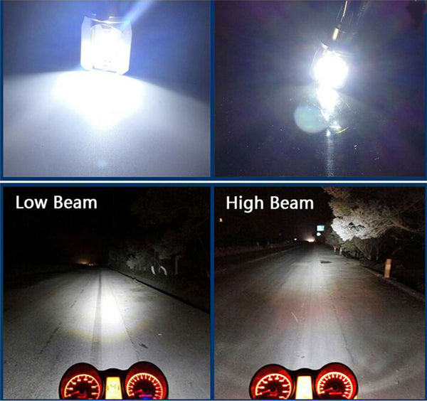 Black 12W Motorcycle LED Headlight M2S H4 Plug Super Bright Light Blub (White 1)
