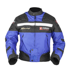 Slate Blue DUHAN Motocross Motorcycle Racing Windproof Jacket with Protector Gears D-020 (Black M)