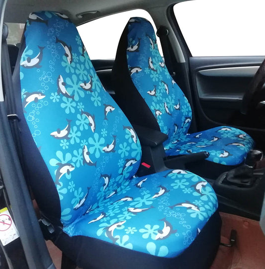 2PCS Fashion Printed Car Seat Covers Universal Automobile Accessories - Auto GoShop