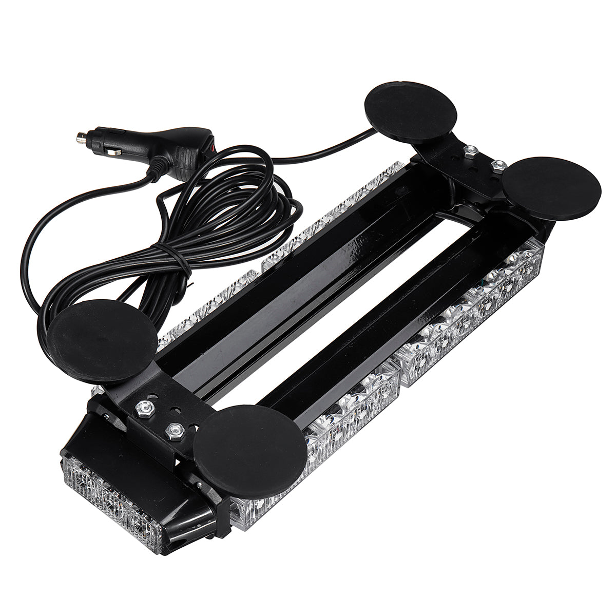 Black 12V 30W Car LED Roof Strobe Light Bar Emergency Signal Warning Flash Amber Magnetic 7 Modes Universal