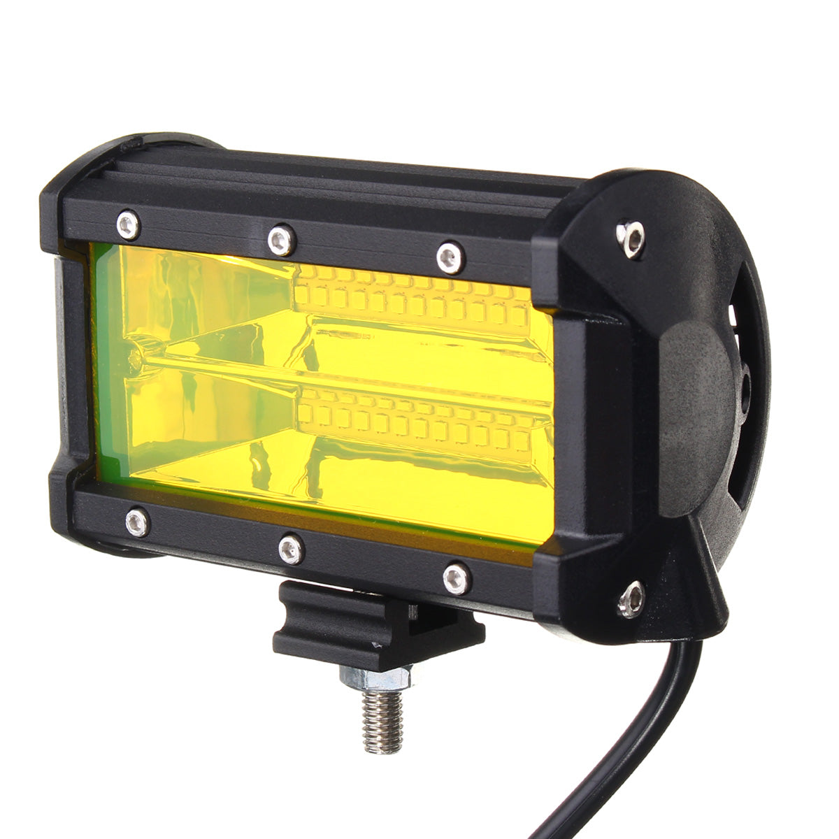 Light Goldenrod 5Inch 48W 24 LED Work Light Bar Flood Beam Lamp for Car SUV Boat Driving Offroad ATV
