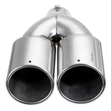 Universal 63mm Car Inlet Dual Exhaust Pipe Trim Tip Tail Muffler Stainless Steel - Auto GoShop