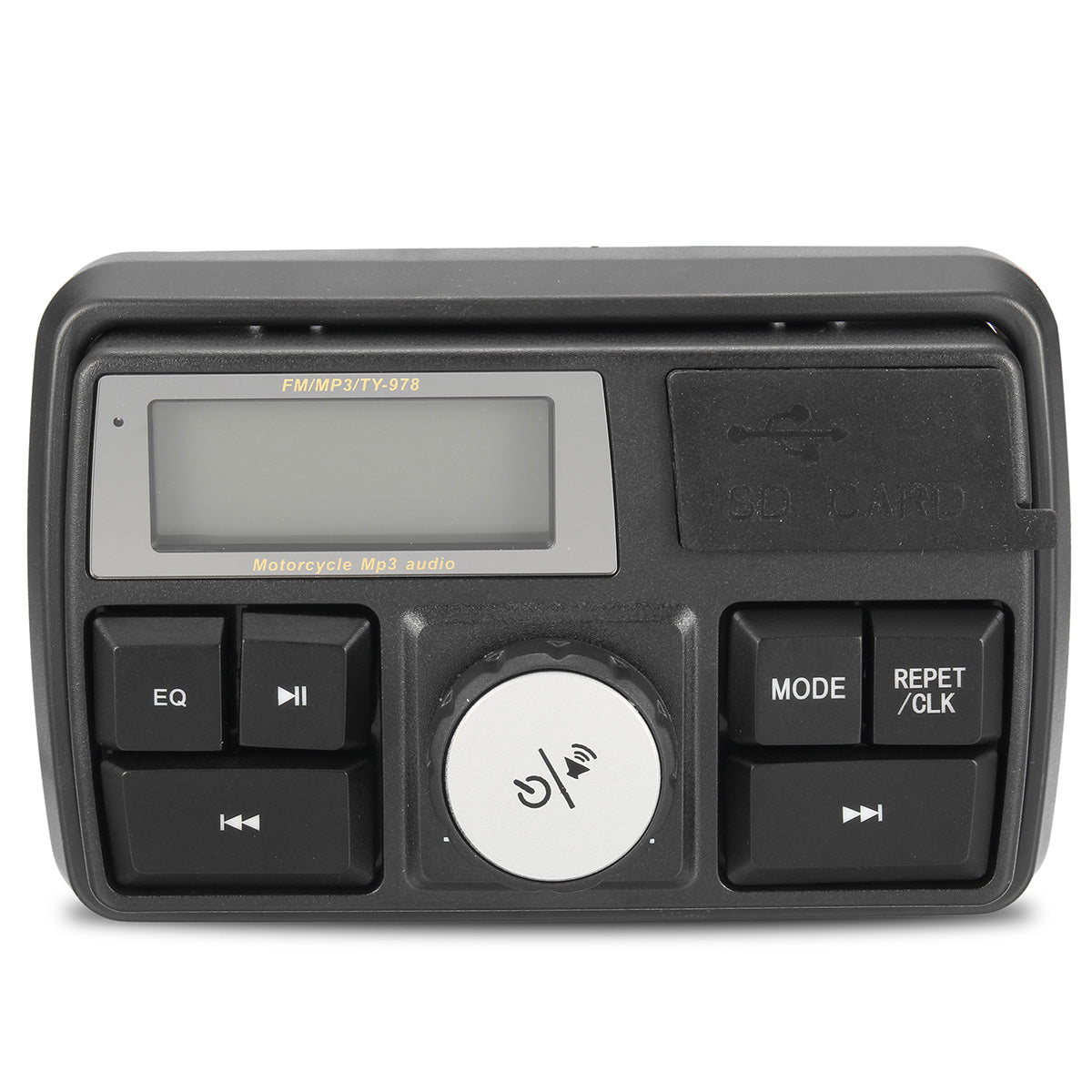 Dark Gray 12V bluetooth Waterproof Anti-Theft Speaker Motorcycle Audio FM MP3 Sound Player System