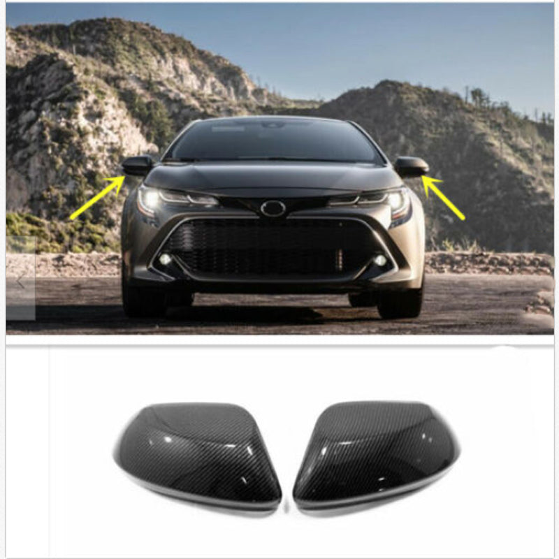 Carbon Fiber Style Side Car Rearview Mirror Cover For Toyota Corolla Hatchback 2019 - Auto GoShop