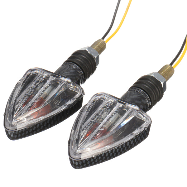 Dim Gray 2X Motorcycle Turn Signal Lamp Motor Bike E-marked Carbon Mini Arrow Indicators Light Bulb 12V