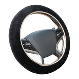 3Pcs Velvet Car Steering Wheel Handbrake Gear Shift Cover Grips Accessory Set 38cm (Beige) - Auto GoShop