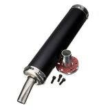 Black Exhaust Muffler Silencer Pipe Motorcycle Racing 6x28cm Universal For Street Scooter