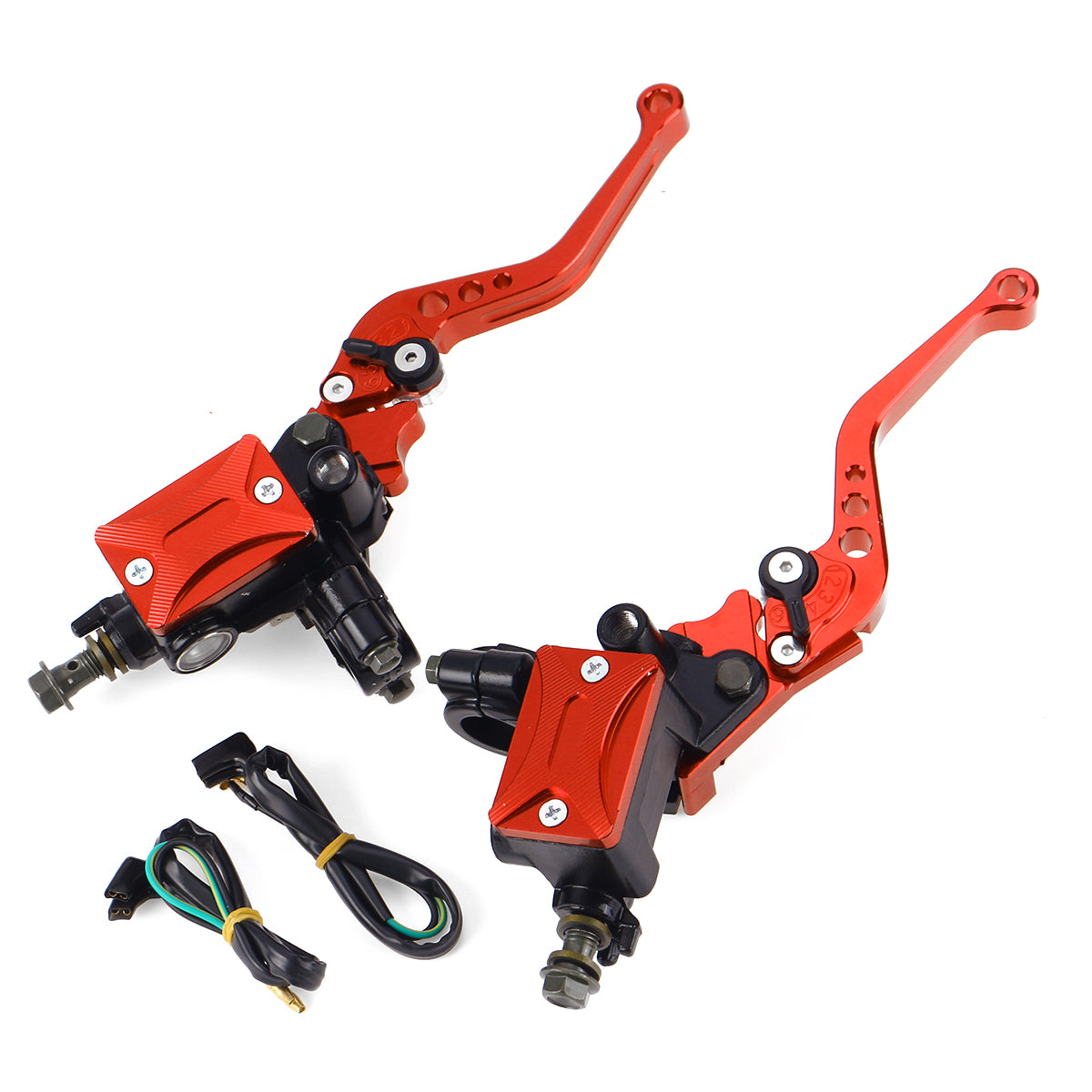 Firebrick 7/8 Inch 22mm Motorcycle Hydraulic Brake Clutch Master Cylinder Reservoir Lever With Cable Aluminum Universal
