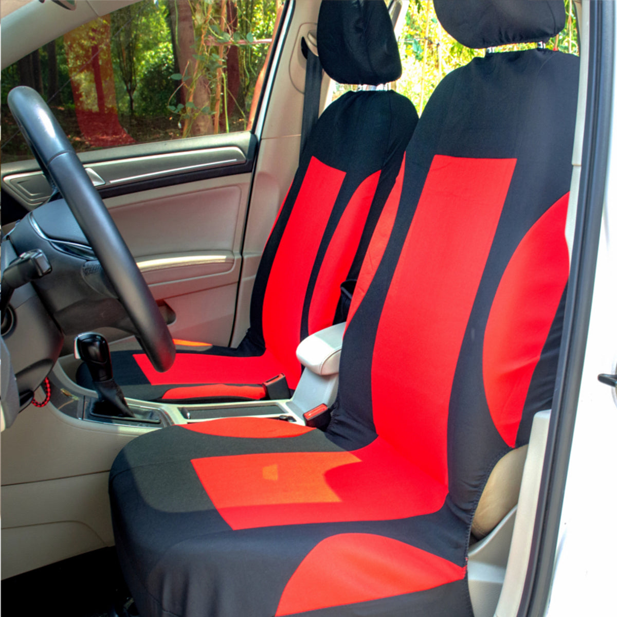 Front Car Auto Seat Cushion Cover Protective Seat Headrest Covers Universal - Auto GoShop