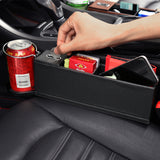 PU Leather Car Seat Crevice Storage Box Gap Organizer with Cup Drink Holder for Left-hand Drive - Auto GoShop