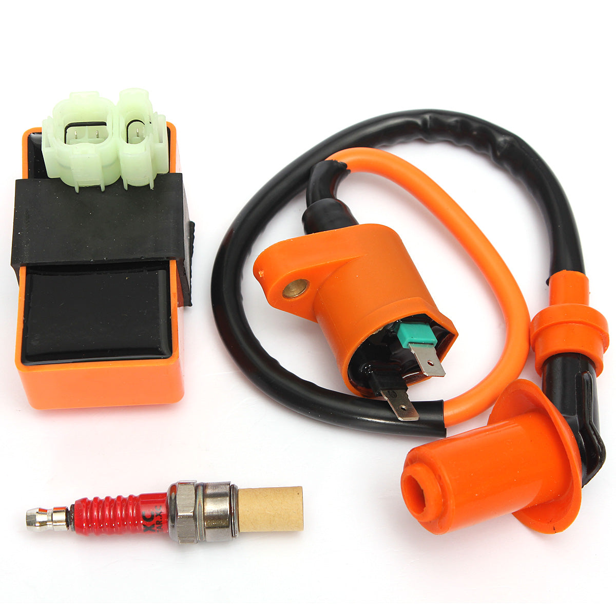 Chocolate Ignition Coil+Racing CDI Box+ Spark Plug For GY6 50 125 150cc Moped Scooter ATV Go Carts