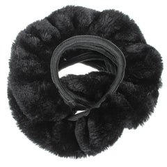 Black Universal Car Soft Fur Plush Steering Wheel Cover Suitable For 35-40cm