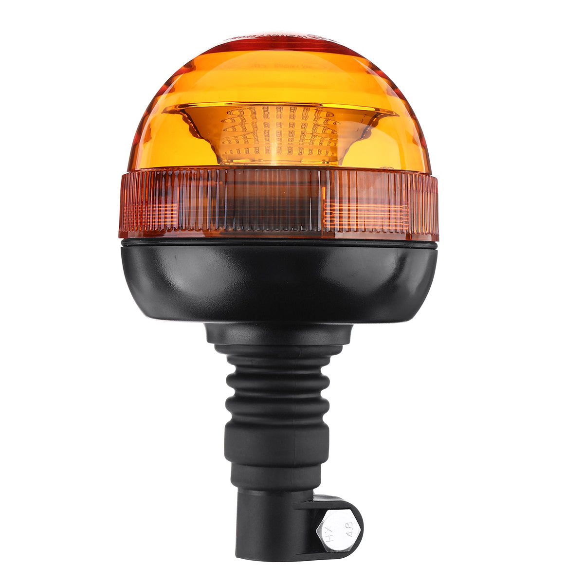 Black DC 12-24V Warning Light E9 + Flashing LED Beacon Flexble Din Pole Tractor Warning Light