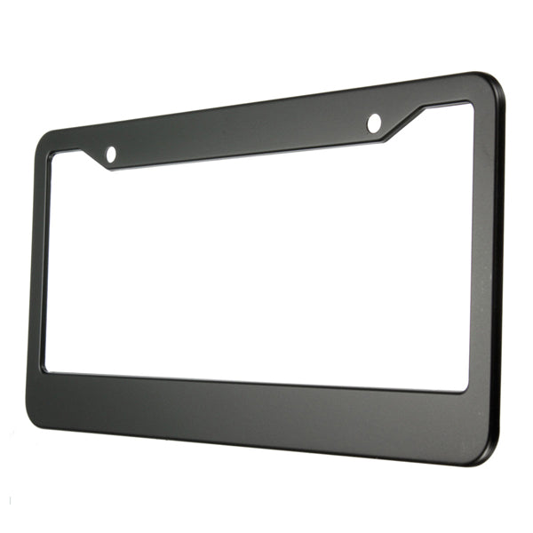 2 Pcs Black Metal Stainless Steel License Plate Frames With Screw Caps Tag Cover - Auto GoShop