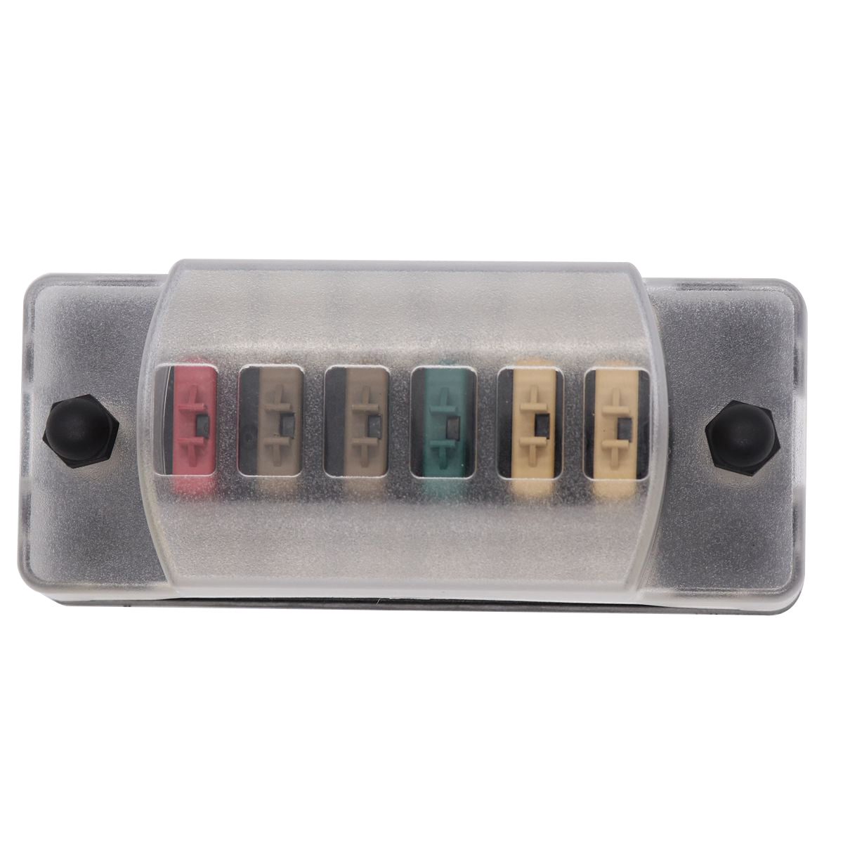 Dim Gray 75A Circuit Fuse Block With Negative Bus 6 Way Fuse Box Ground Negative for Bus Car Boat Marine Auto