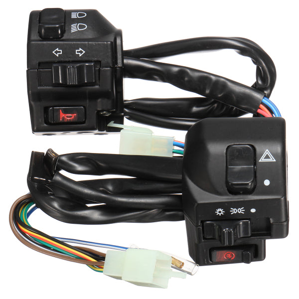 Black 12V Motorcycle 22mm Handlebar Headlamp Switch Horn Turn Signal Electrical Start Switch