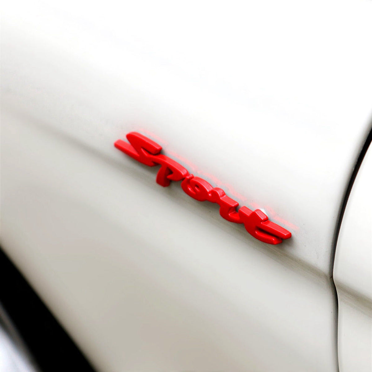 Red 3D Chrome Sport Logo Emblem Badge Metal Decals Sticker Red/Silver/Black for Car Motor Racing