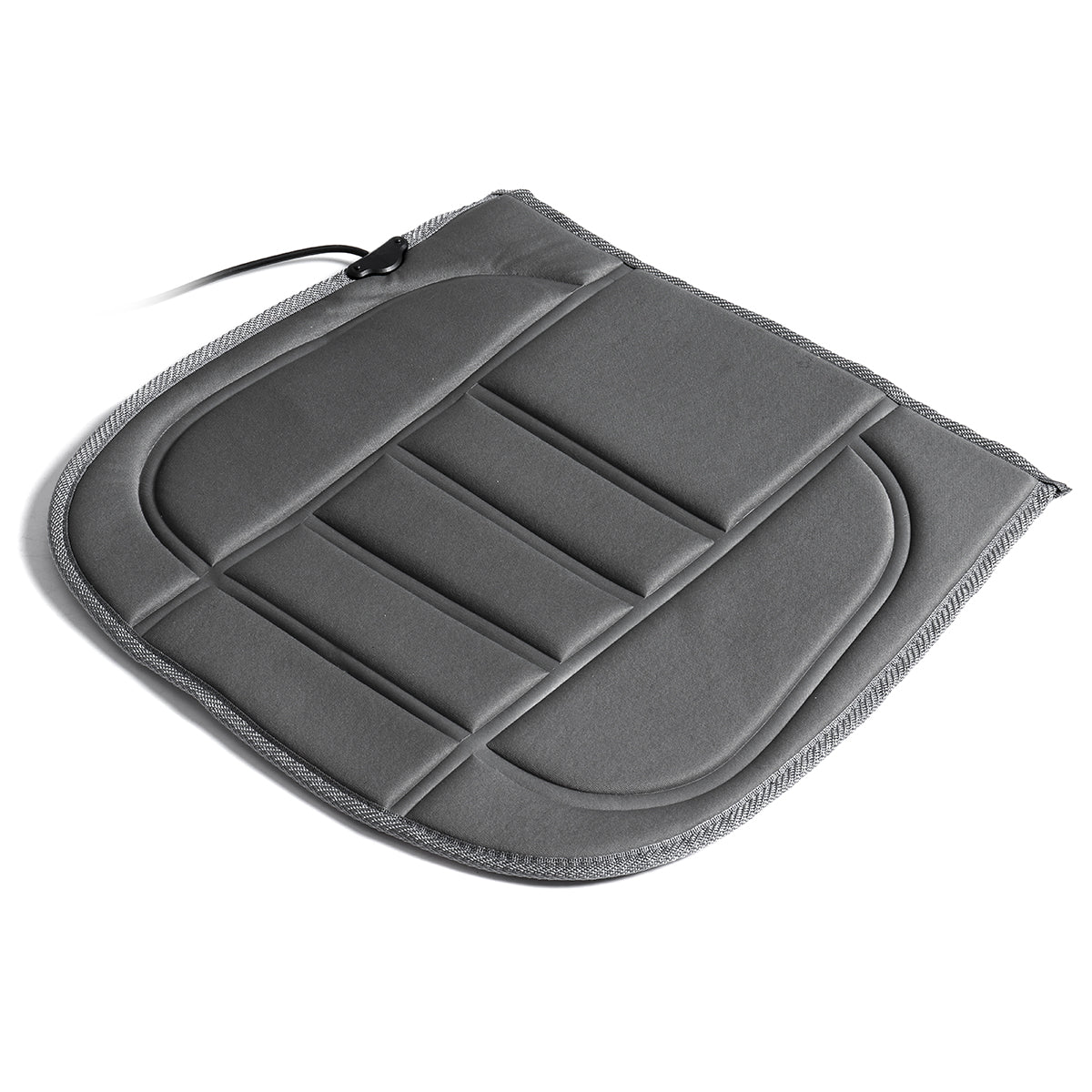 Dim Gray 12V Front Electric Heated Padded Pad Seat Cushion Cover Winter Warmer