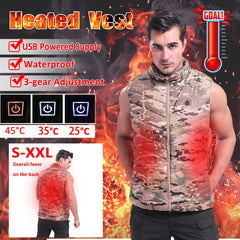 Dark Slate Gray USB Security Three-speed Thermostat Electric Vest Camouflage Outdoor Sports Warm