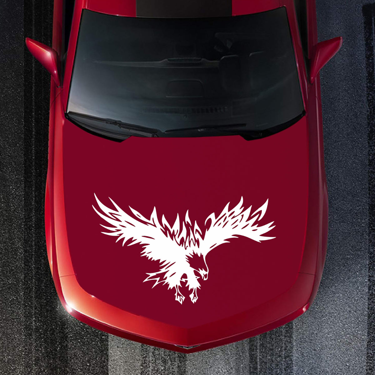 Dark Red 33x50cm Universal Car Stickers Body Hood Vinyl Eagle Engine Cover Decal Decoration