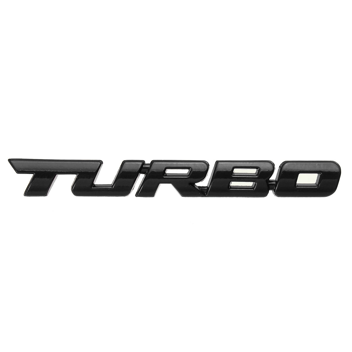 Black Turbo 3D Metal Car Decals Lettering Badge Sticker for Auto Body Rear Tailgate
