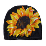 Single Car Headrest Cover Sleeve Universal Sunflower Printed Polyester Protective Van - Auto GoShop