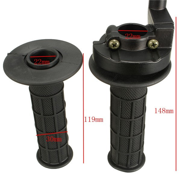 Dark Slate Gray 7/8inch 22mm Throttle Hand Grips Twist with Cable ATV Quad Pit Dirt Bike 50cc to190cc