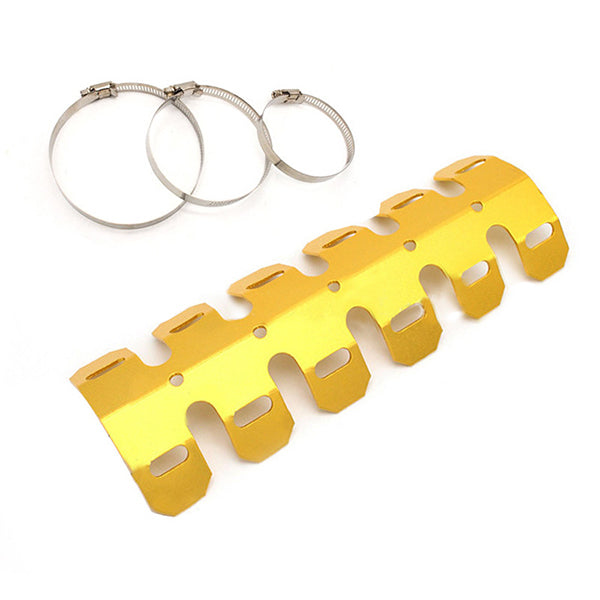 Light Goldenrod Universal Motorcycle 2-stroke Engine Exhaust Muffler Pipe Heat Shield Cover Guard